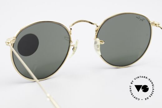 Ray Ban Round Metal 47 Kleine Runde B&L Sonnenbrille, orig. Name: Small Round Metal, W1573, 47mm, G15, Passend für Herren und Damen