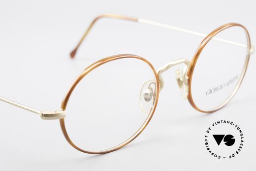 Giorgio Armani 247 Vintage Brille Oval No Retro, die Metall-Fassung kann beliebig verglast werden, Passend für Herren und Damen
