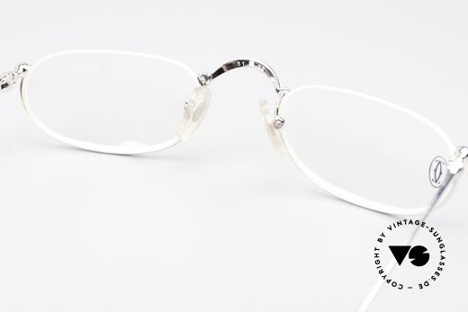 Cartier Demi Lune 2000 - M Ovale Luxus Lesebrille Platin, edle Lesebrille für Damen und Herren gleichermaßen, Passend für Herren und Damen