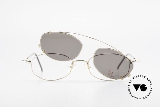 Yohji Yamamoto 51-7211 Vergoldete Vintage Clip Brille, ein altes Yamamoto Original, KEINE neue Retromode!, Passend für Herren und Damen