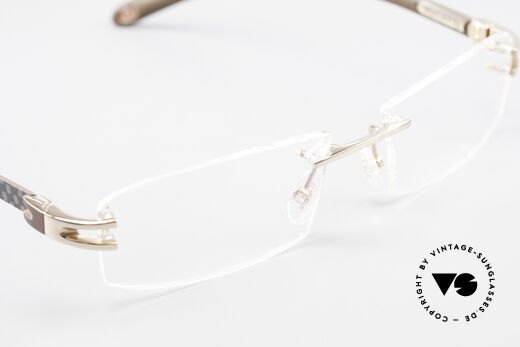 Bugatti 464 Randlose Brille Carbon Gold, KEIN RETRO; ein kostbares ORIGINAL in Gr. 56/16, Passend für Herren
