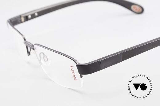 Bugatti 529 Ebenholz Titanium Brille XL, ungetragenes LUXUS-Modell; eine Rarität für Kenner, Passend für Herren