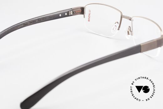 Bugatti 529 XL Ebenholz Titanium Brille, ein echtes Spitzen-Produkt; mehr Qualität geht nicht, Passend für Herren