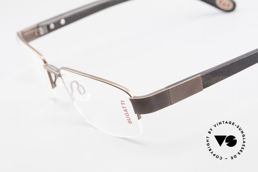 Bugatti 529 XL Ebenholz Titanium Brille, ungetragenes LUXUS-Modell; eine Rarität für Kenner, Passend für Herren
