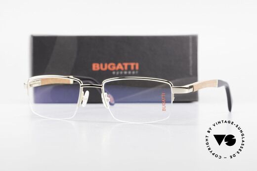 Bugatti 547 Padouk Edelholz Brille Gold M, Größe: medium, Passend für Herren