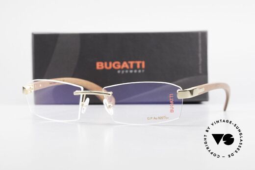 Bugatti 517 Kotibé Tropenholz Gold Brille, Größe: large, Passend für Herren