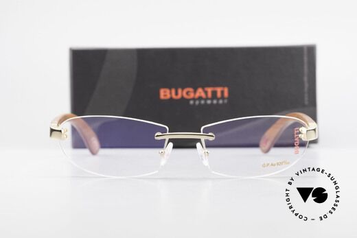 Bugatti 518 Kotibé Edelholz Gold Brille, Größe: large, Passend für Herren