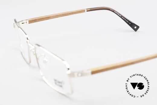 Montblanc MB389 Vergoldete Herren Holzbrille, Größe: medium, Passend für Herren