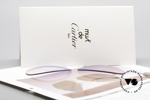 Cartier Vendome Lenses - M Sonnenglas Blau Pink Verlauf, von unserem Optiker gefertigt: daher neu & kratzerfrei, Passend für Herren