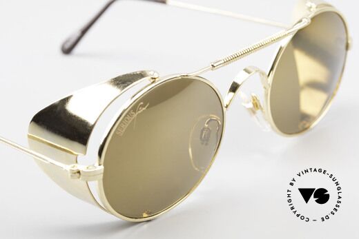 Serious Fun Frogman Steampunk Sonnenbrille Gold, MINI-Kratzer auf den Gläsern durch die lange Lagerung, Passend für Herren und Damen