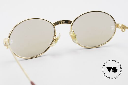 Cartier Saint Honore Kleine Ovale Sonnenbrille 90er, 22kt vergoldete Fassung ist auch optisch verglasbar, Passend für Herren und Damen