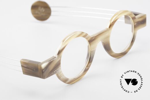 P. Klenk Bold 022 Runde Hornbrille Einzelstück, echtes UNIKAT: heutzutage gar nicht mehr zu bekommen, Passend für Herren und Damen