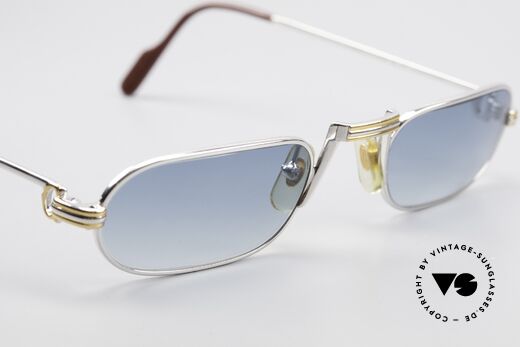 Cartier Demi Lune LC Platin Luxus Lesebrille 1987, KEINE RETRObrille; ein 30 Jahre altes vintage ORIGINAL, Passend für Herren