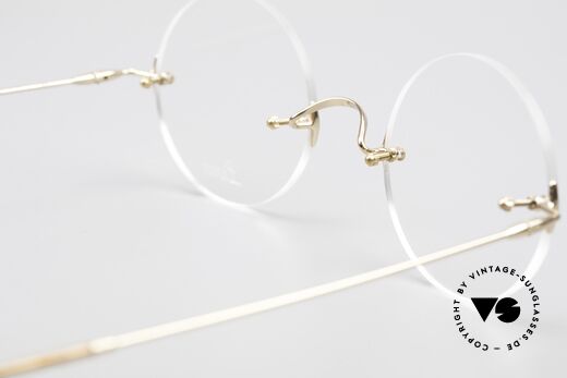 Lunor Classic Round GP Steve Jobs Brille Randlos Gold, die legendäre Lunor Brille kann beliebig verglast werden, Passend für Herren und Damen