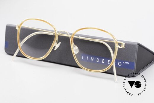 Lindberg Triton Air Titan Rim Titan Brille mit Azetat Inlay, Größe: medium, Passend für Herren