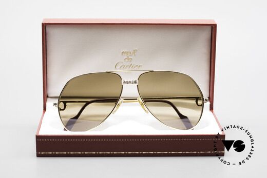 Cartier Vendome Santos - L Luxus Gläser mit Hauchzeichen, KEINE Retrobrille, sondern ein altes 1980er ORIGINAL!, Passend für Herren Cartier Vendome Santos - L Luxus Gläser mit Hauchzeichen, KEINE Retrobrille, sondern ein altes 1980er ORIGINAL!, Passend für Herren