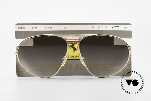 Ferrari F12 Alte True Vintage Sonnenbrille, Größe: large, Passend für Herren