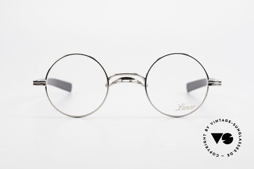 Lunor Swing A 31 Round Runde Brille Mit Schwenksteg, platin-plattierte Metall-Fassung ist beliebig verglasbar, Passend für Herren und Damen