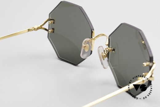Cartier Rimless Octag Achteckige Sonnenbrille 90er, Customized = ein Einzelstück von unserem Optiker!, Passend für Herren und Damen