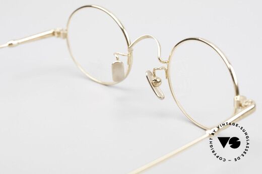 Lunor V 100 Ovale Brille 22kt Vergoldet, natürlich ungetragen und mit den Titan-Nasenpads, Passend für Herren und Damen