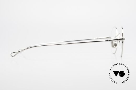 Lunor V 110 Vintage Brille Rund Platinum, natürlich ungetragen und kostspielig platin-plattiert, Passend für Herren und Damen