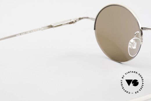 Longines 4363 Ovale Sonnenbrille 90er Rund, Sonnengläser (100% UV) können ggf. getauscht werden, Passend für Herren und Damen
