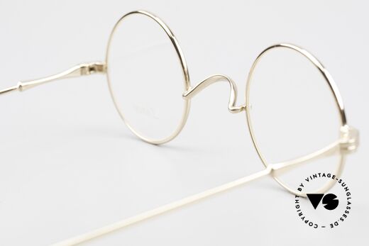 Lunor II 12 Kleine Runde Brille Gold GP, die Qualitätsfassung (Gr. 38/26) ist beliebig verglasbar, Passend für Herren und Damen