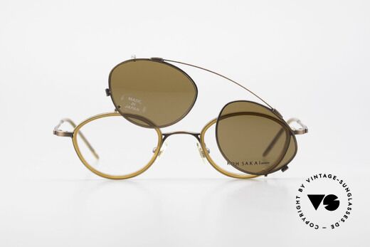 Koh Sakai KS9832 Vintage Brille Mit SonnenClip, Größe: medium, Passend für Herren und Damen