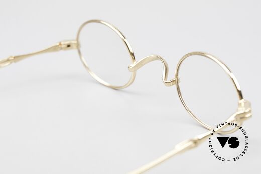 Lunor I 04 Telescopic XS Brille Oval Teleskop Gold, stilvoll, elegant und sehr praktische Teleskop-Bügel, Passend für Herren und Damen