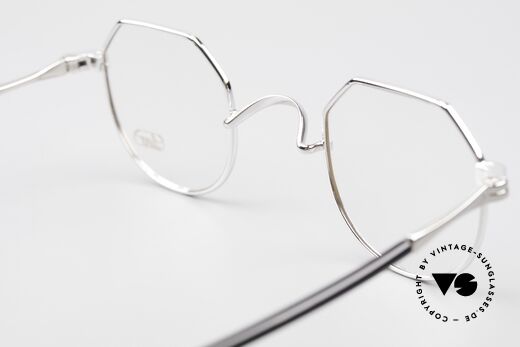 Lunor II A 18 Eckige Panto Brille Platin, DEMOgläser sollten natürlich ausgetauscht werden, Passend für Herren und Damen
