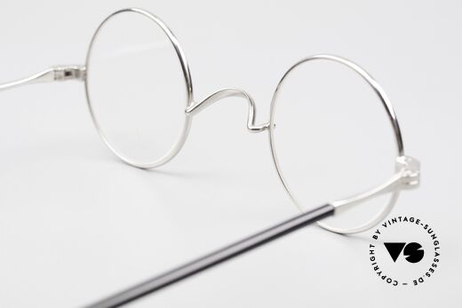 Lunor II A 12 Runde Vintage Brille Platin, DEMOgläser sollten natürlich ausgetauscht werden, Passend für Herren und Damen