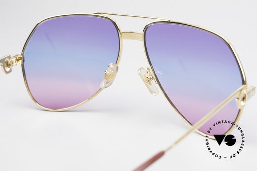 Cartier Vendome Santos - M Unikat Sammler Sonnenbrille, ungetragene Rarität, 22kt vergoldet + orig. Verpackung, Passend für Herren und Damen
