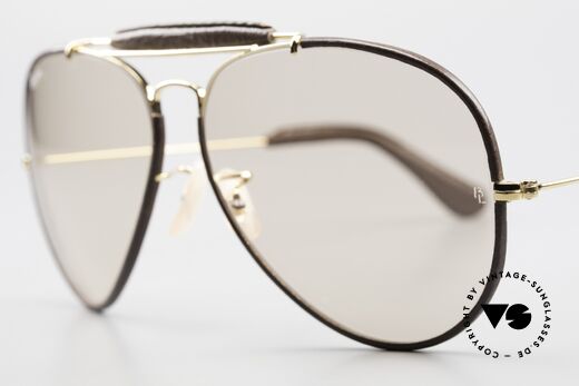 Ray Ban Outdoorsman II Leder Sonnenbrille Automatik, KEINE Retrobrille, sondern ein kostbares 80er Original, Passend für Herren