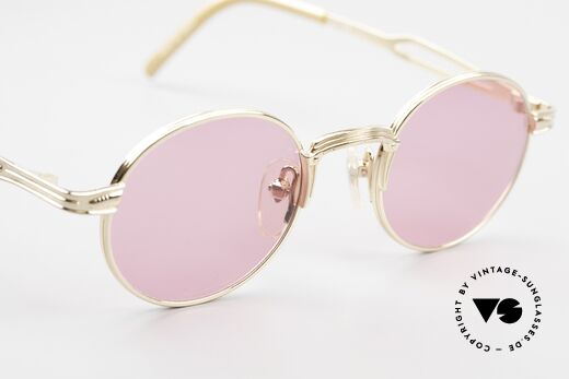 Jean Paul Gaultier 55-7107 Runde Pinke Vergoldete Brille, KEINE RETRObrille, ein kostbares ORIGINAL von 1997, Passend für Herren und Damen