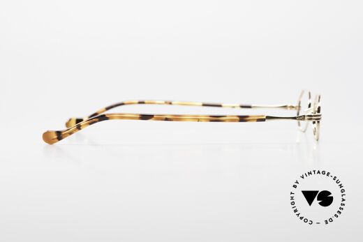 Lunor II A 01 Achteckige Brille Vergoldet, die Metallfassung ist für große Sehstärken geeignet, Passend für Herren und Damen