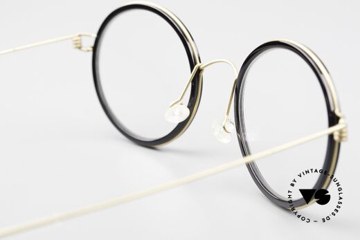 Lindberg Cameron 46 Air Titan Rim Runde Titanbrille Azetat Inlay, Fassung kann beliebig (optisch / Sonne) verglast werden, Passend für Herren und Damen