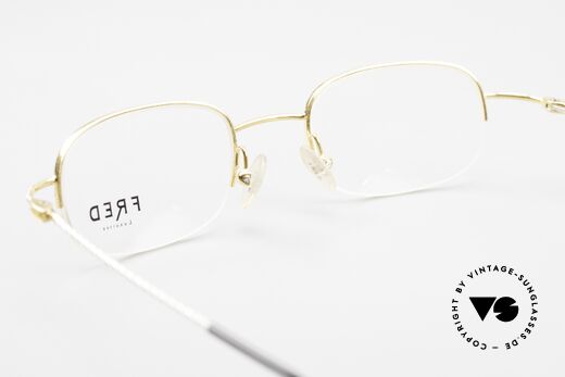 Fred F10 L03 Halb Rahmenlose Luxusbrille, original DEMO Gläser können beliebig getauscht werden, Passend für Herren und Damen
