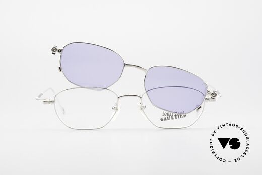 Jean Paul Gaultier 55-8107 Rare 90er Vintage Brille Clip On, Größe: extra large, Passend für Herren