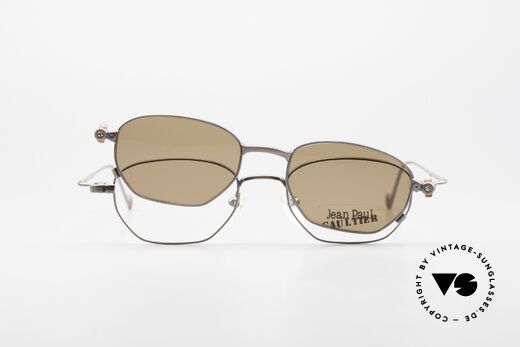 Jean Paul Gaultier 55-8107 90er Vintage Brille Sonnenclip, Größe: large, Passend für Herren und Damen