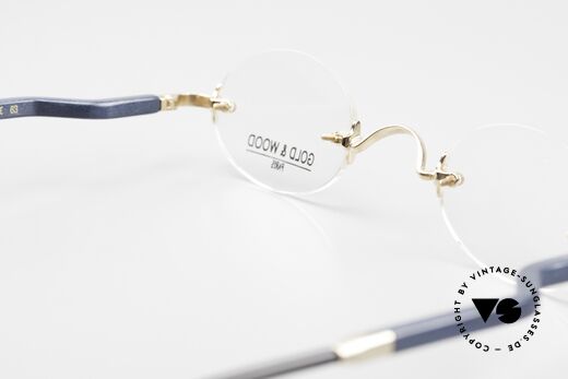 Gold & Wood 338 Ovale 90er Luxus Randlosbrille, KEINE RETRObrille; sondern ein vintage ORIGINAL!, Passend für Herren und Damen