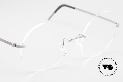 Lindberg 2341 Strip Titan Grosse Runde Randlosbrille, ungetragenes Modell mit einem original LINDBERG Etui, Passend für Herren und Damen