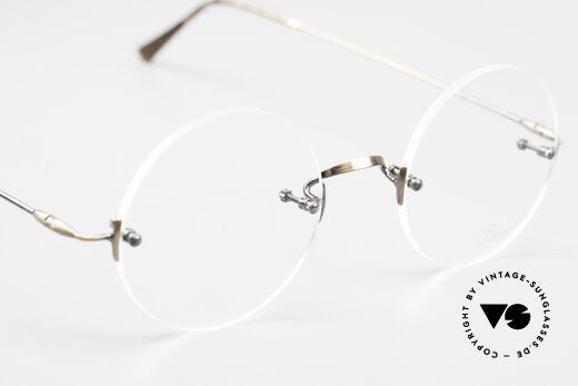 Lunor Classic Round AG Steve Jobs Brille Antik Gold, Größe: small, Passend für Herren und Damen