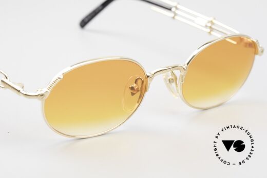 Jean Paul Gaultier 55-4178 Einstellbare Vintage Brille Oval, 22kt vergoldete Fassung mit Gläsern in orange-Verlauf!, Passend für Herren und Damen