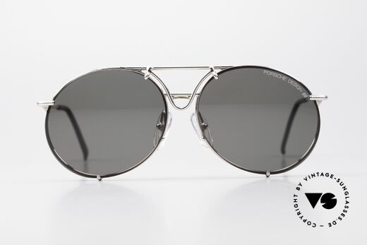 Porsche 5661 Echte 90er Sonnenbrille Rund, Gläser in braun-Verlauf und grün (2x 100% UV Schutz), Passend für Herren und Damen