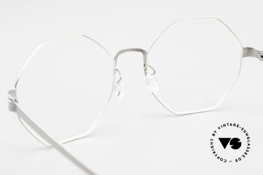 Lindberg 9609 Strip Titanium Achteckige Brille Titanium, Titan-Fassung kann natürlich beliebig verglast werden, Passend für Herren und Damen