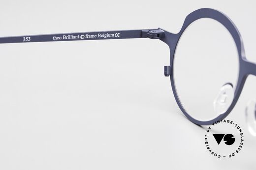 Theo Belgium Brilliant Runde Designerbrille Titanium, das Modell kann natürlich beliebig verglast werden, Passend für Herren und Damen