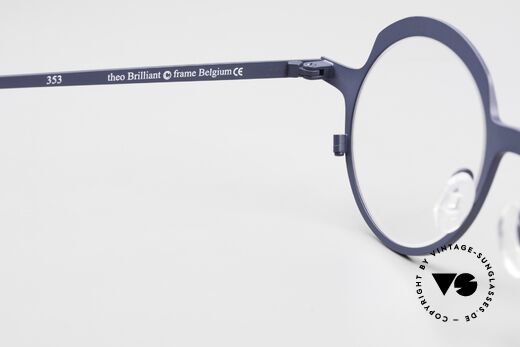 Theo Belgium Brilliant Runde Designerbrille Titan, das Modell kann natürlich beliebig verglast werden, Passend für Herren und Damen