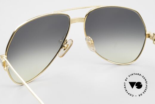 Cartier Vendome Santos - M Gläser Grau-Gelb Verlaufend, ungetragene Rarität, 22kt vergoldet + orig. Verpackung, Passend für Herren und Damen