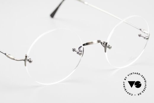 Lunor Classic Round AS Steve Jobs Brille Antik Silber, Größe: small, Passend für Herren und Damen