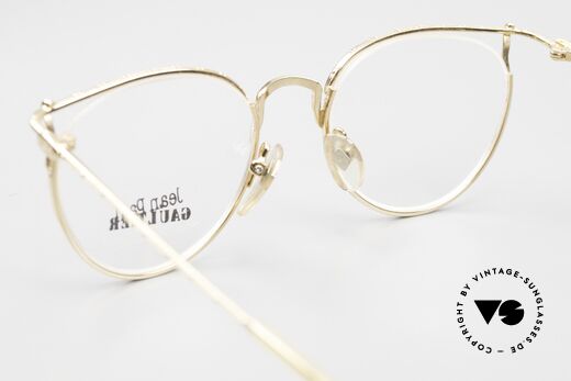 Jean Paul Gaultier 55-3177 Vergoldete Vintage Brille 90er, KEINE Retrobrille; ein über 25 Jahre altes Original, Passend für Herren und Damen